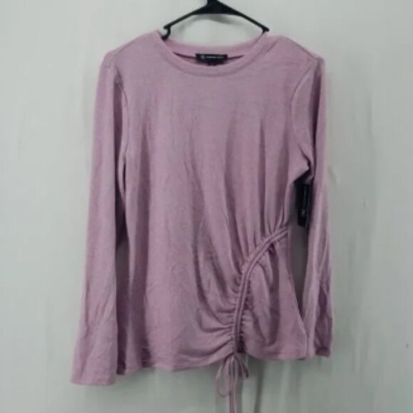 INC International Concepts Women's Size S Metallic Side-Ruched Knit Top (AM) - Picture 1 of 5